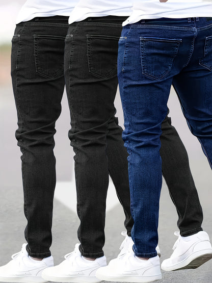 Isaiah - 3pcs Slim Fit Stretch Denim Jeans for Men