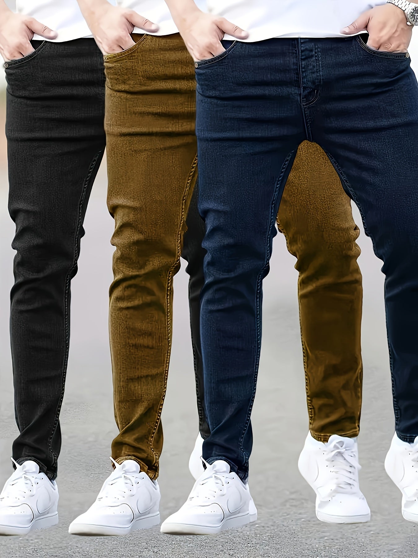 Isaiah - 3pcs Slim Fit Stretch Denim Jeans for Men