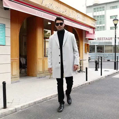 William - Retro Trench Coat with Semi-formal and Single Breasted for Men