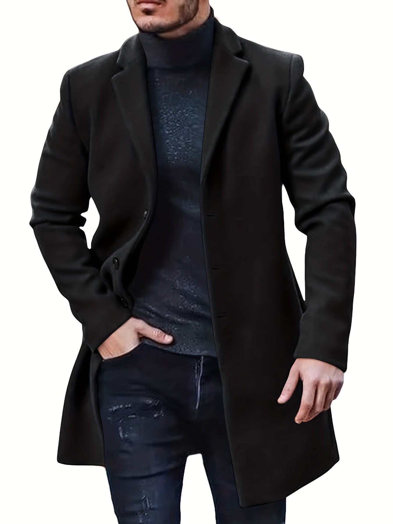 William - Retro Trench Coat with Semi-formal and Single Breasted for Men