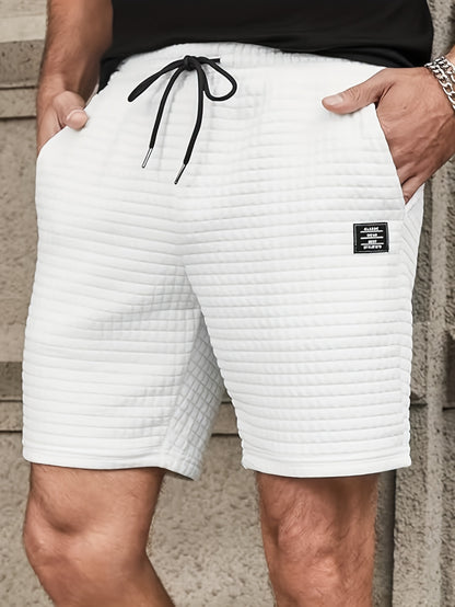 Liam - Waffle Knit Shorts with Drawstring and Pockets for Men