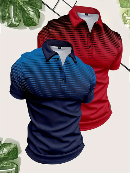 Ron – Men's Gradient Pattern Golf Shirts