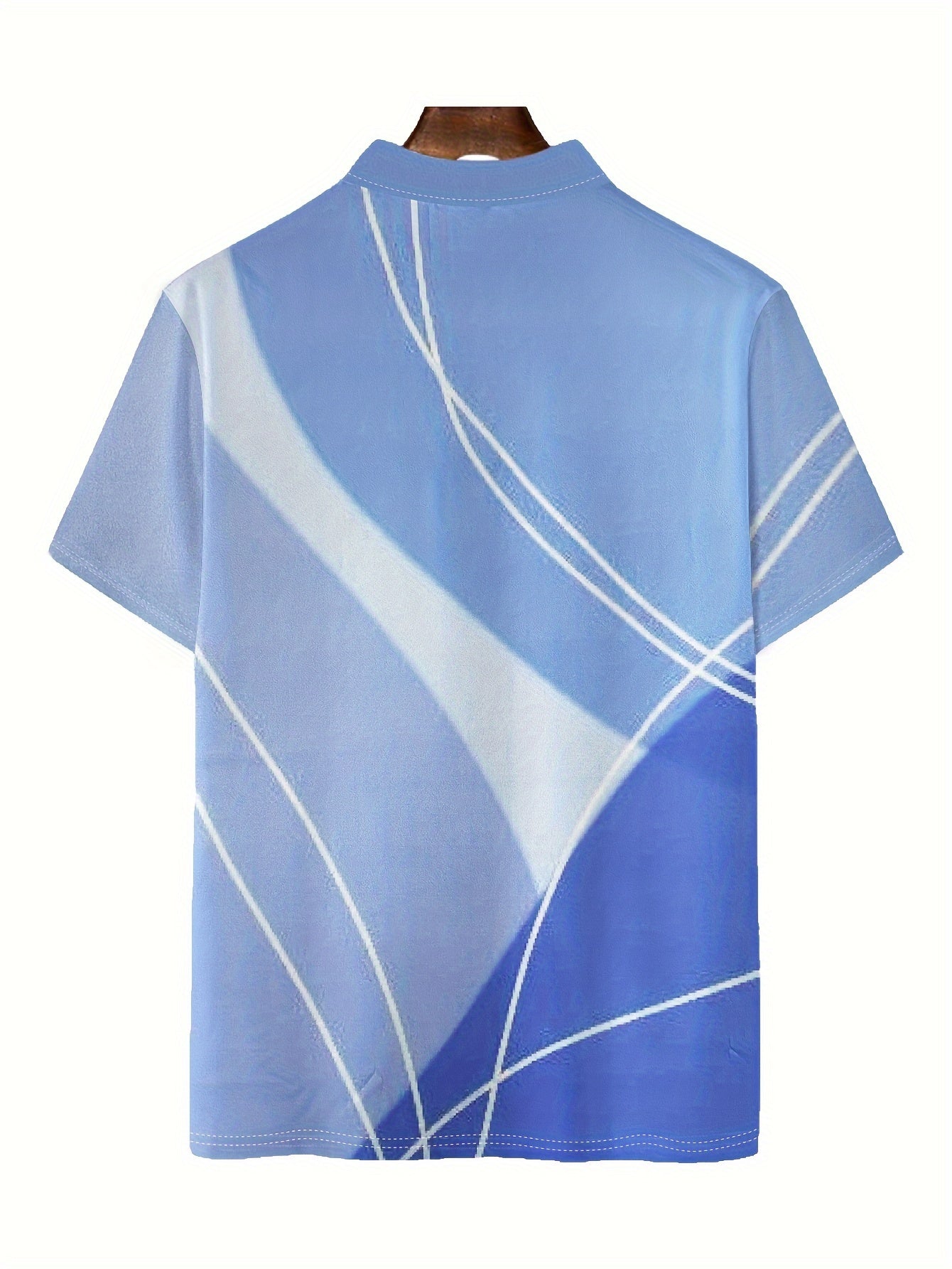 Dominic - Colorblock Polo Shirt with Stripes Graphic Print for Men