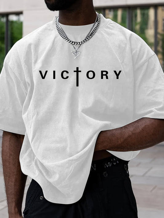 Tommy – Casual Men's Crew Neck T-shirt with Victory Letter Print