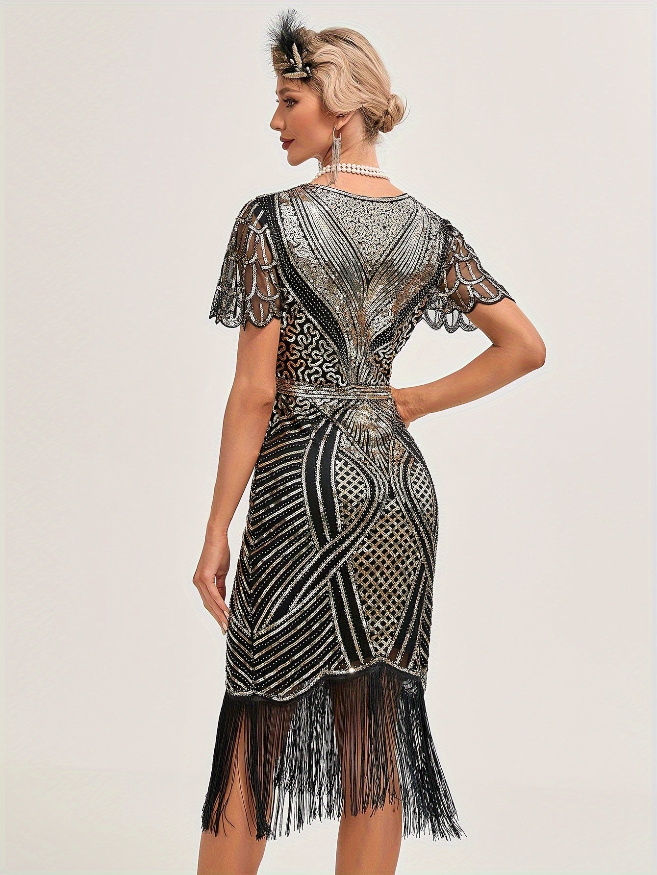 Julie –  Flapper Dress with Sequin Fringe