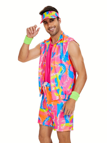 William - Retro Disco Style Swimwear Outfit Set for Men