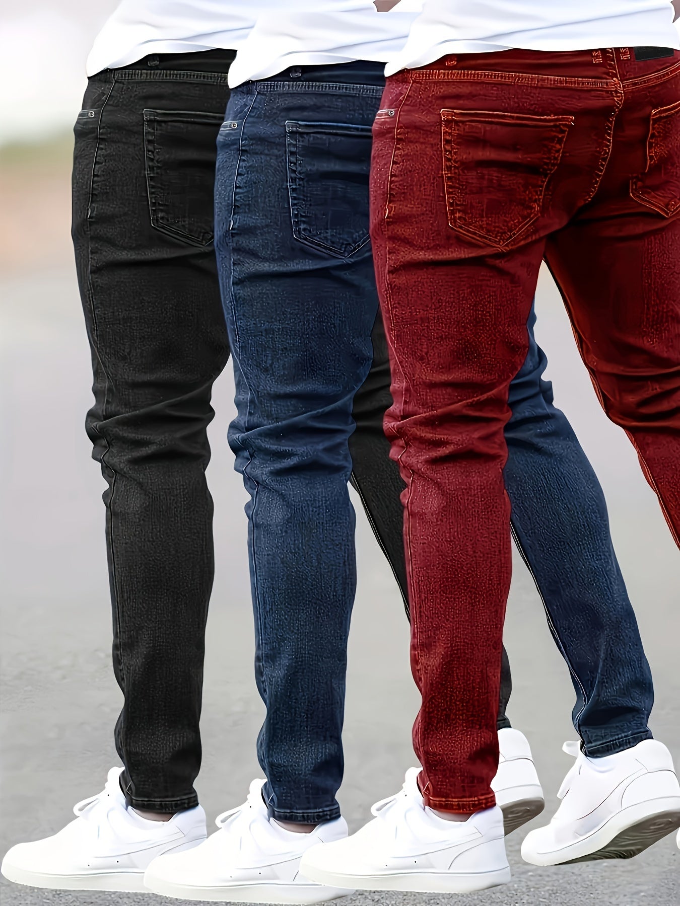 Isaiah - 3pcs Slim Fit Stretch Denim Jeans for Men