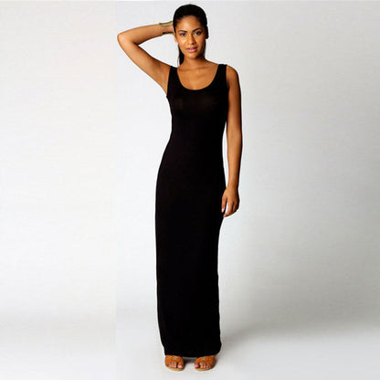 Joanne – Long Women's Dress with Round Neck