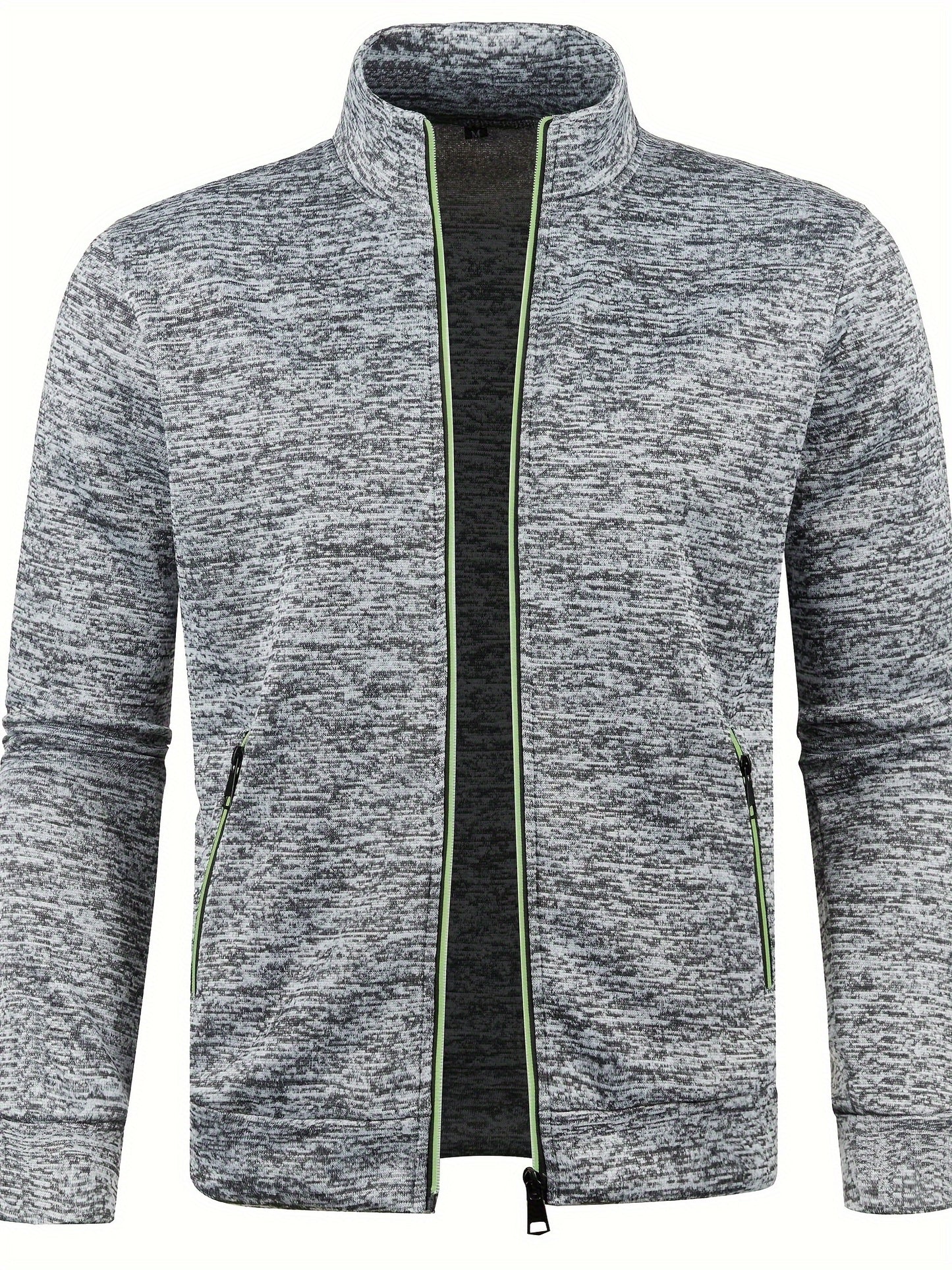 Emerson - Elegant Mid Stretch Sweater with Zip Up and Stand Collar for Men