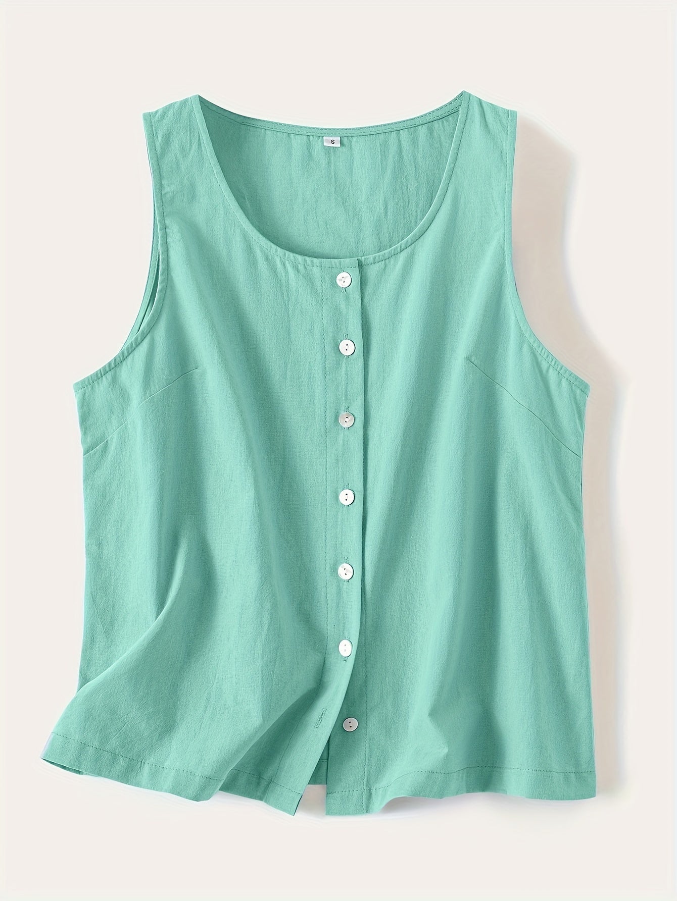 Olivia - Sleeveless Tank Top with Single Breasted and Button Front for Women