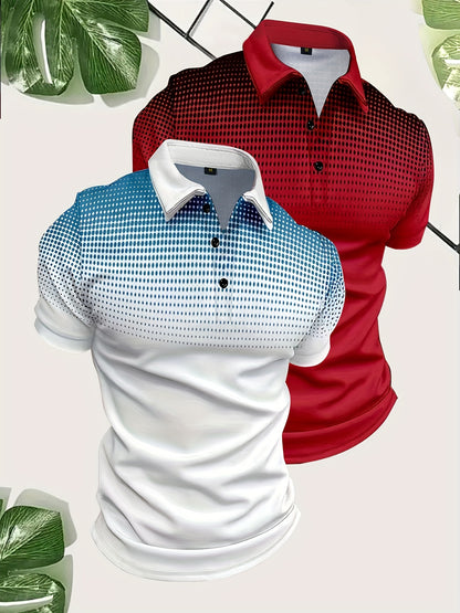 Ron – Men's Gradient Pattern Golf Shirts