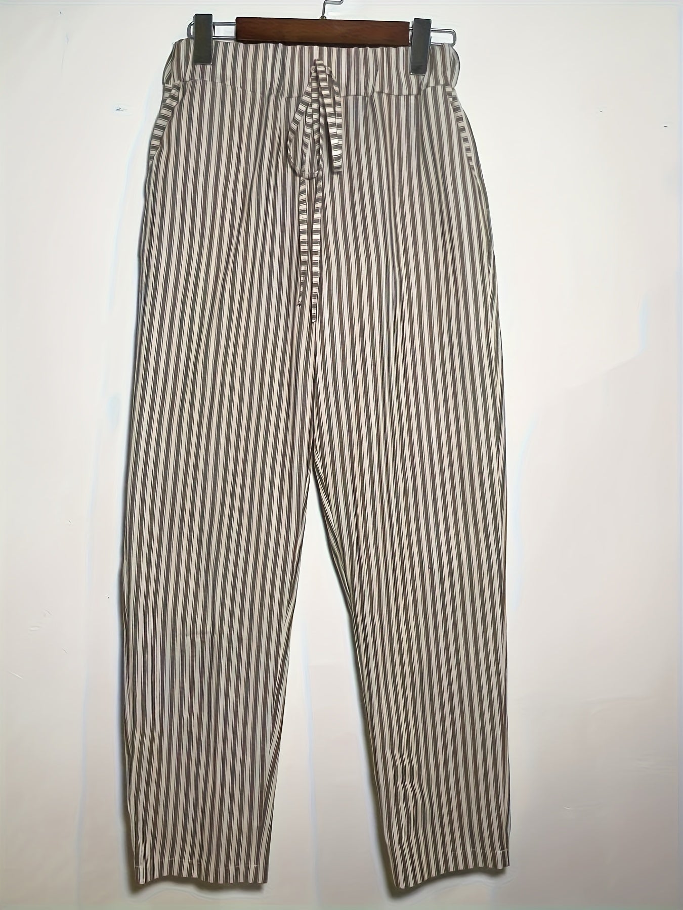 Angelica - Striped Slant Pocket Drawstring Pants for Women