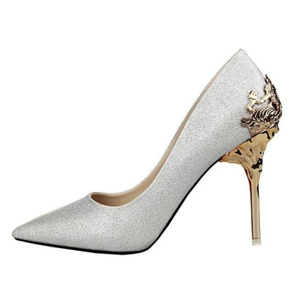 Vanessa – Elegant Metal-Engraved Women's Shoes