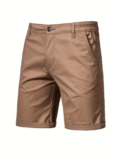 Michael - Classic Chino Short with Slant Pockets and Elastic Waist for Men