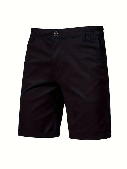 Michael - Classic Chino Short with Slant Pockets and Elastic Waist for Men