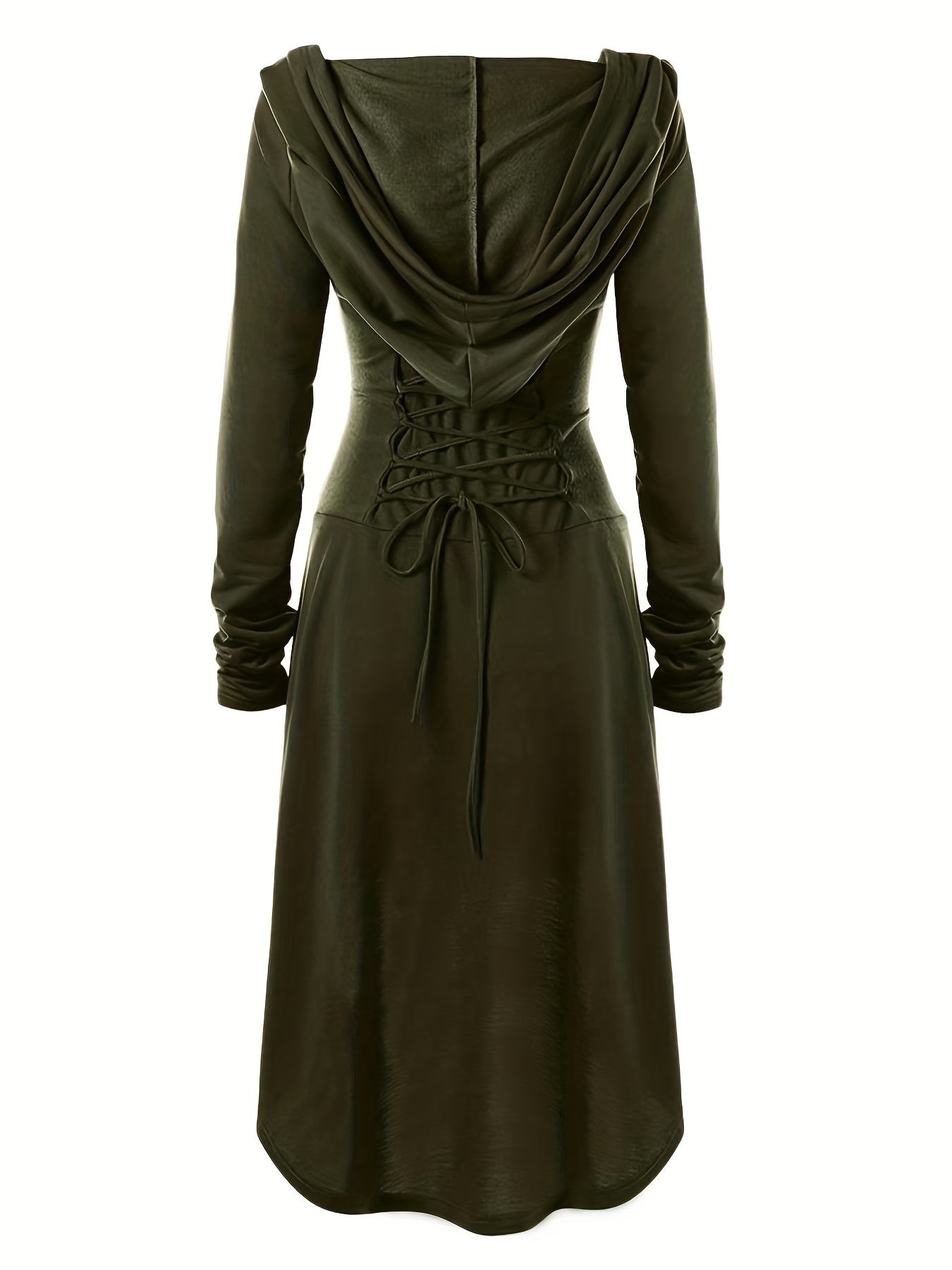 Stella - Gothic Hooded Cosplay Dress with Long Sleeve and Waist Straps for Women