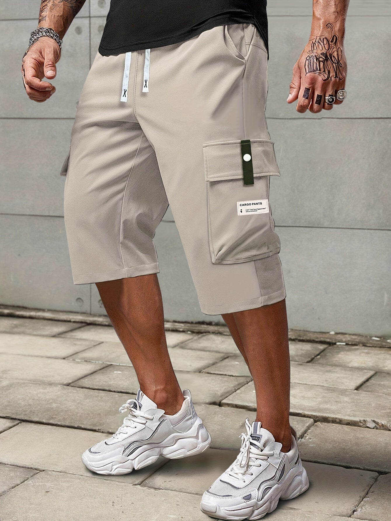 James - Cargo Shorts with Multi Pockets and Drawstring for Men