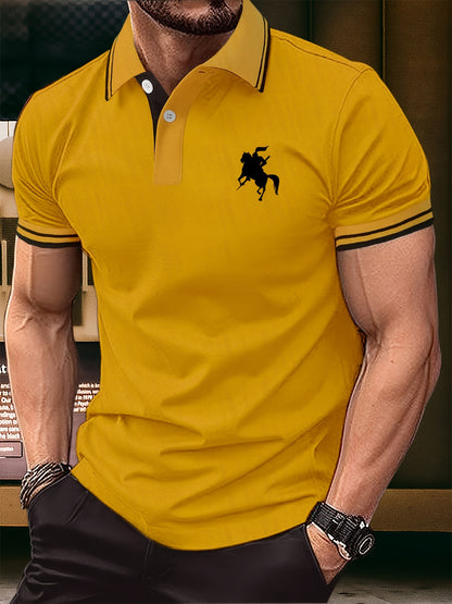 Nicholas - Polo Shirt with Horse Riding Knight Logo for Men