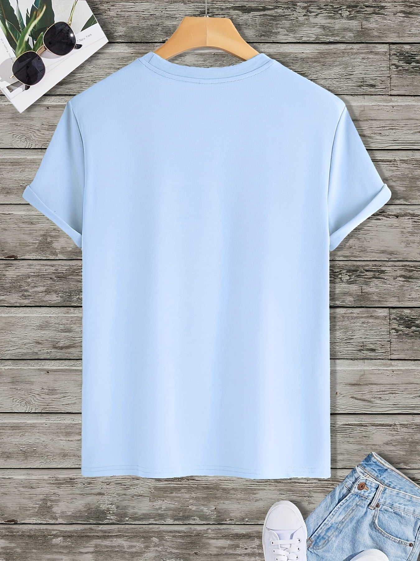 Dennis - Casual T-Shirt with Palm and Sea Print for Men