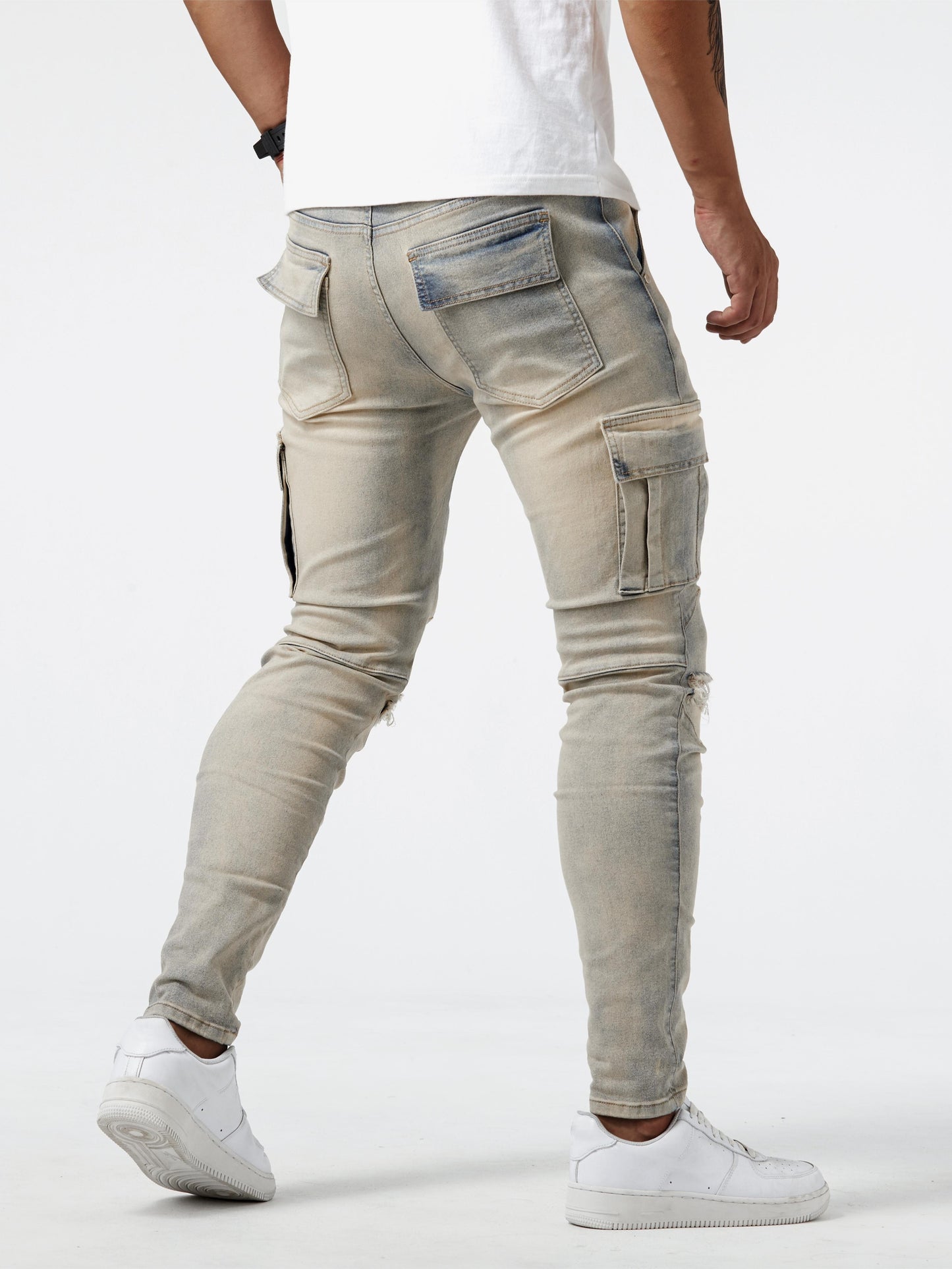 Anton – Men's Slim Fit Cargo Jeans with Multi Pockets