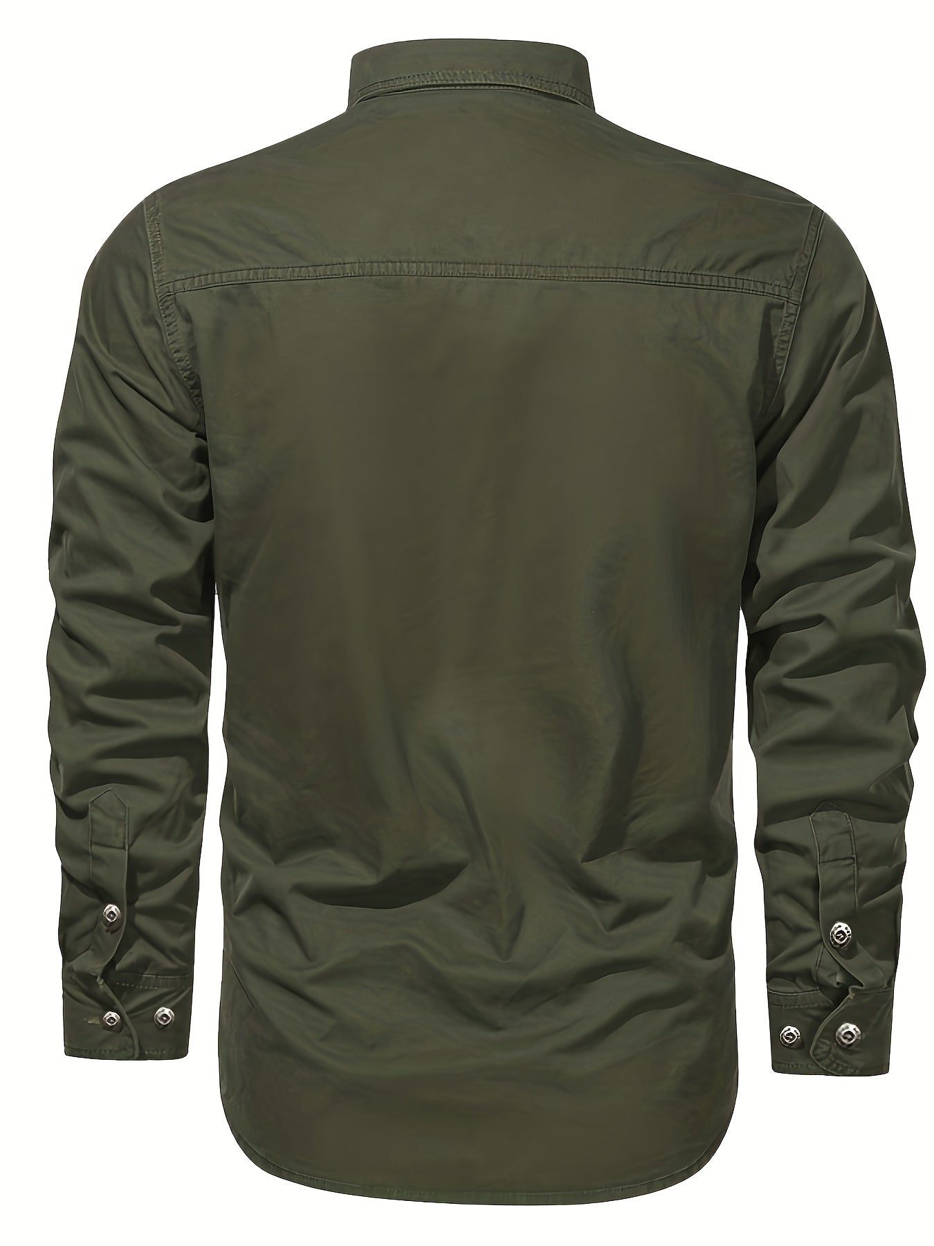 Michael - Long Sleeve Cargo Shirts with Button Up and Chest Pockets for Men