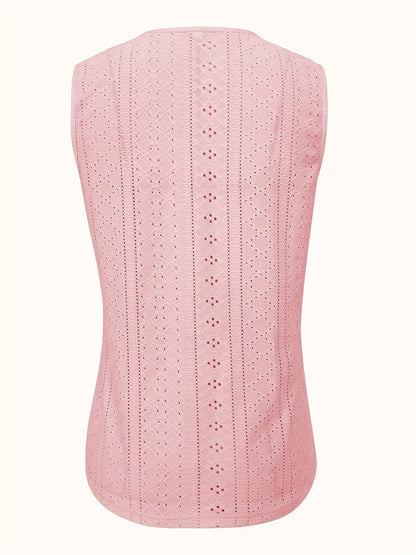 Zoe - Sleeveless Tank Top with Eyelet Design for Women