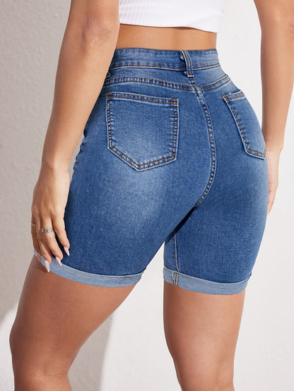 Clarissa - Denim Shorts with High Stretchy and Slim Fit for Women