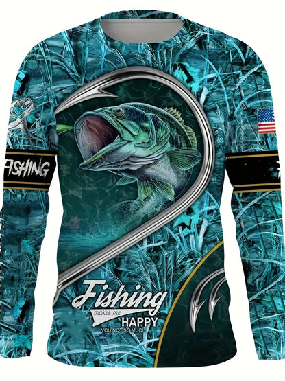 Reginald – Men's 3D Fish Print Long Sleeve Shirt