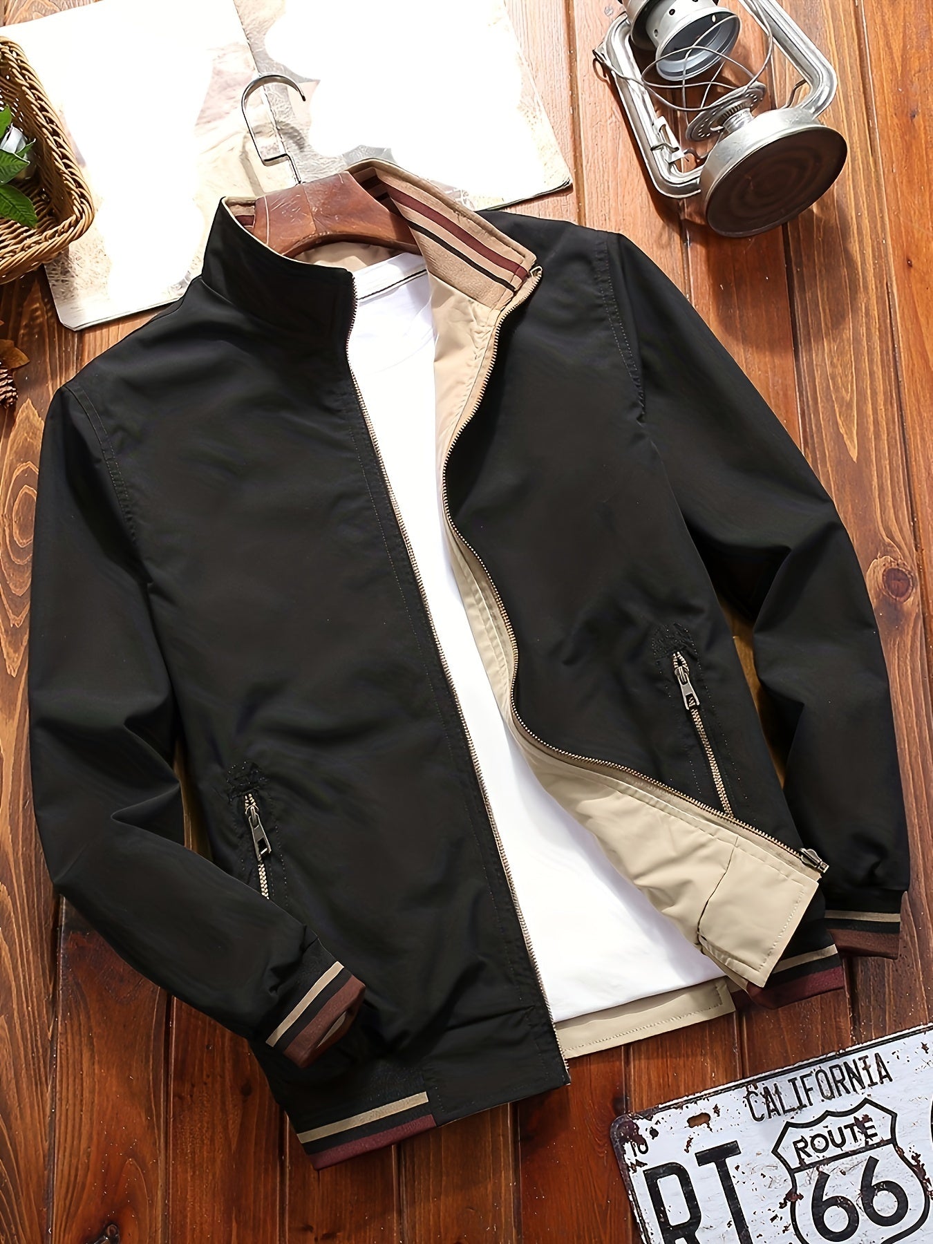 Michael - Reversible Casual Jacket with Zip Up and Pockets for Men