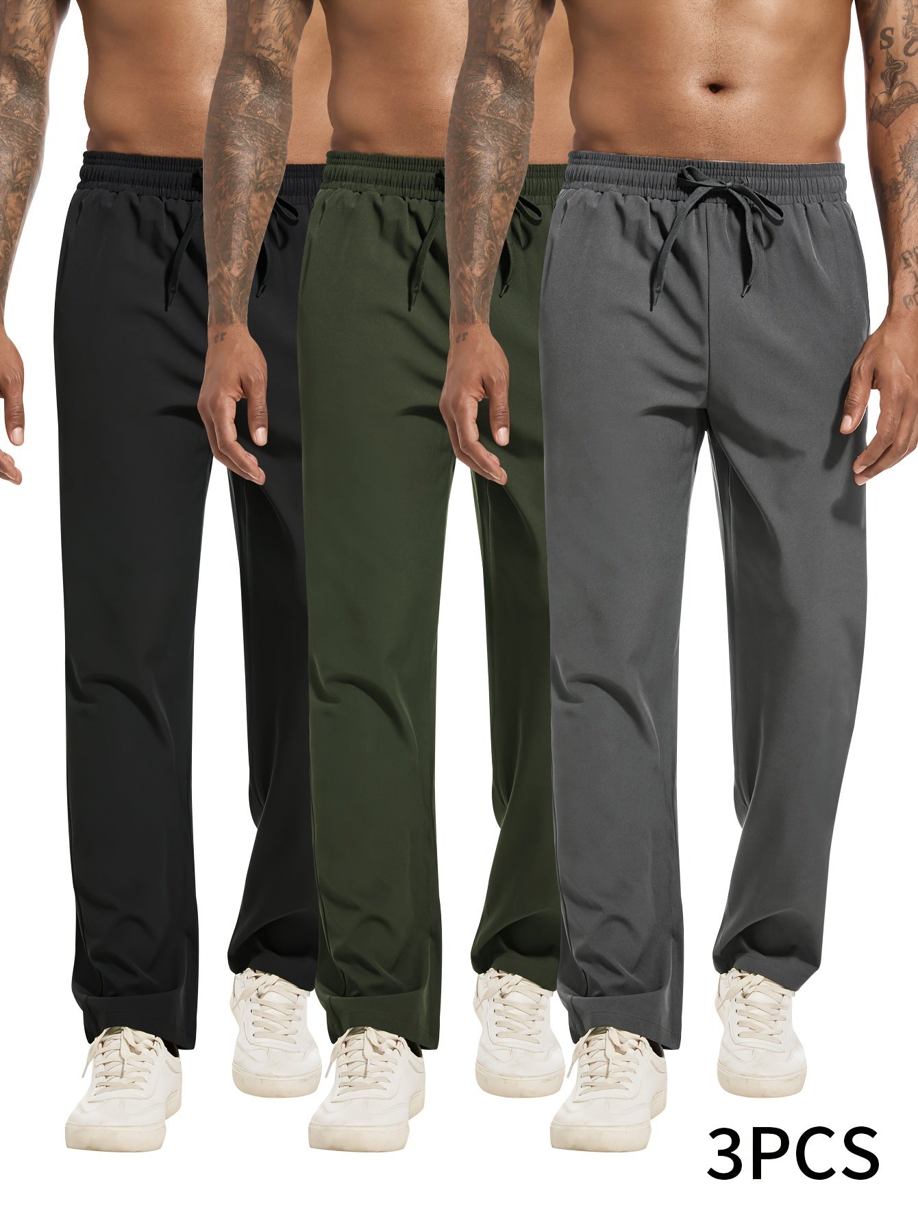 Stanley – Men's Solid Color Sports Pants with Drawstrings