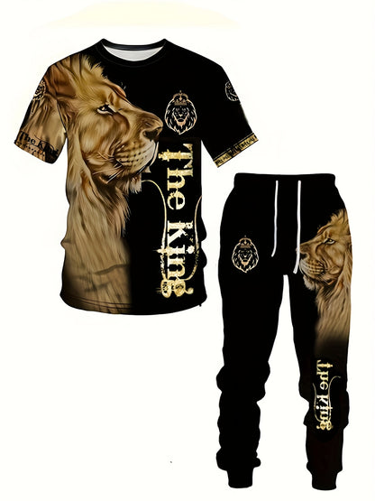 Alexander – Men's 3D Lion Print Activewear Set