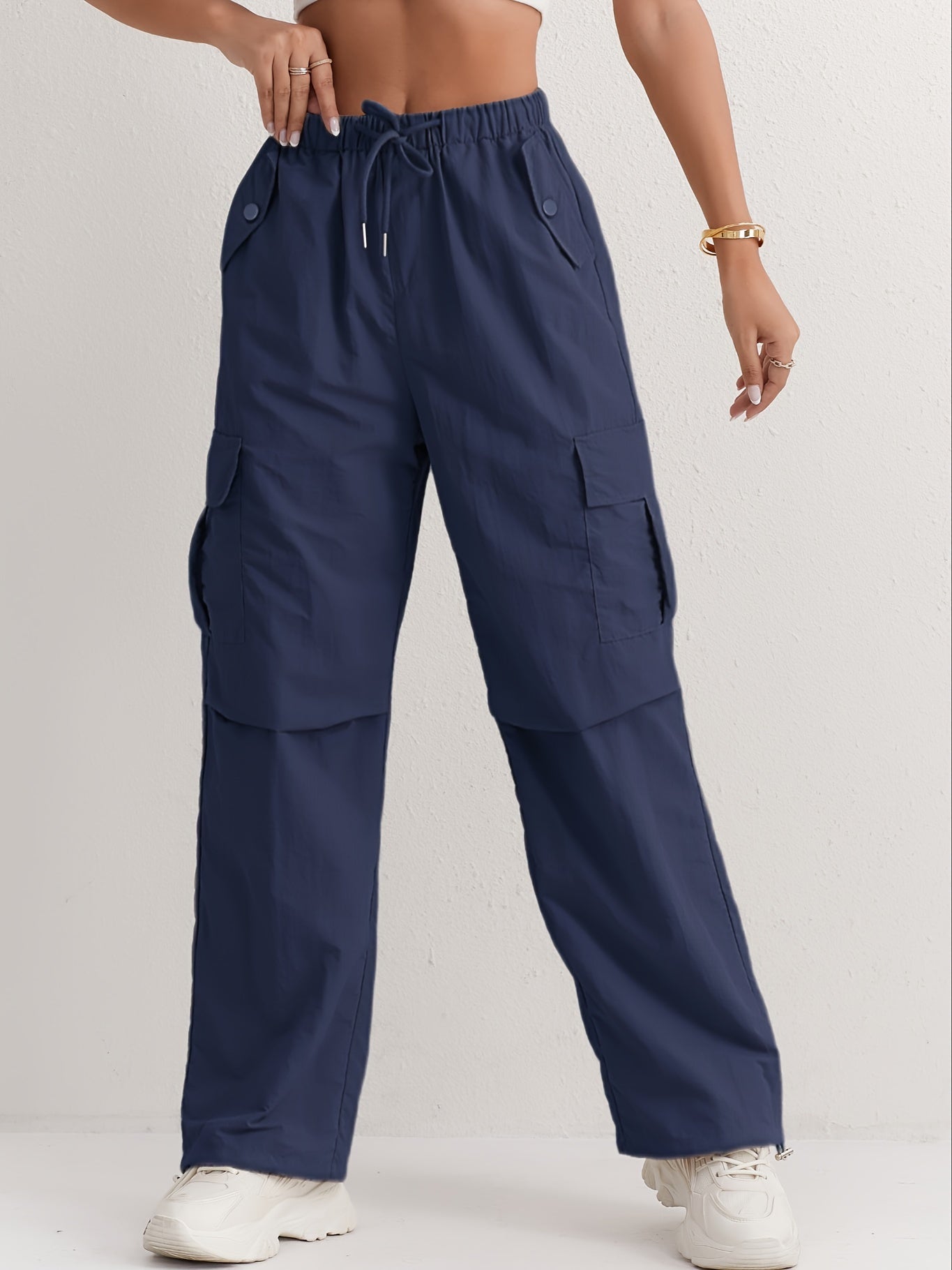 Giselle - Casual Cargo Pants with Slant Pockets and Straight Leg for Women