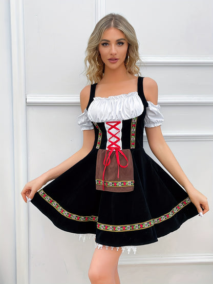 Dawn – Vintage Cold Shoulder Dirndl Dress