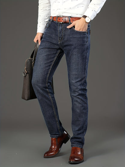 Johnson - Denim Jeans with Slightly Stretch and Straight Leg for Men