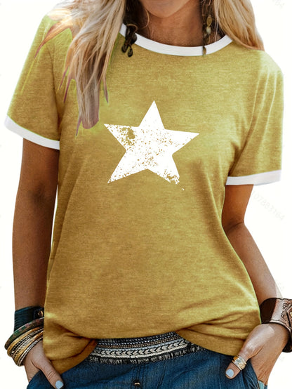 Clara - Casual T-shirt with Pentagram Print for Women