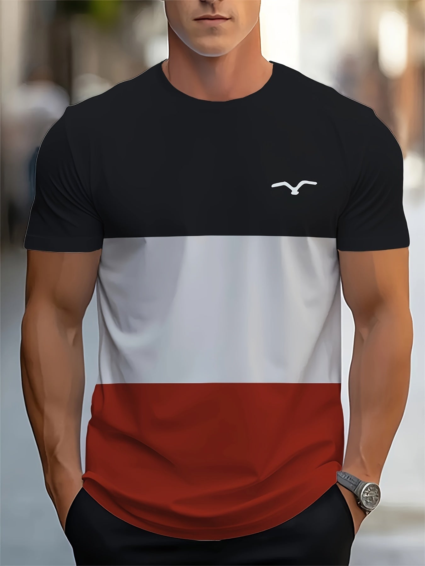 Derek – Men's Color Block Summer T-Shirt