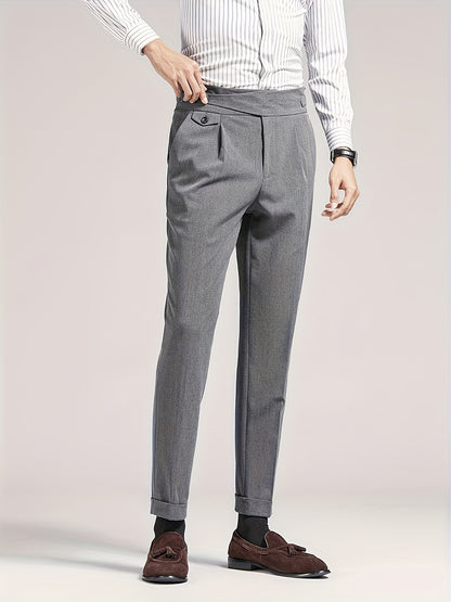 Danny – Men's Sleek Black Cropped Suit Pants