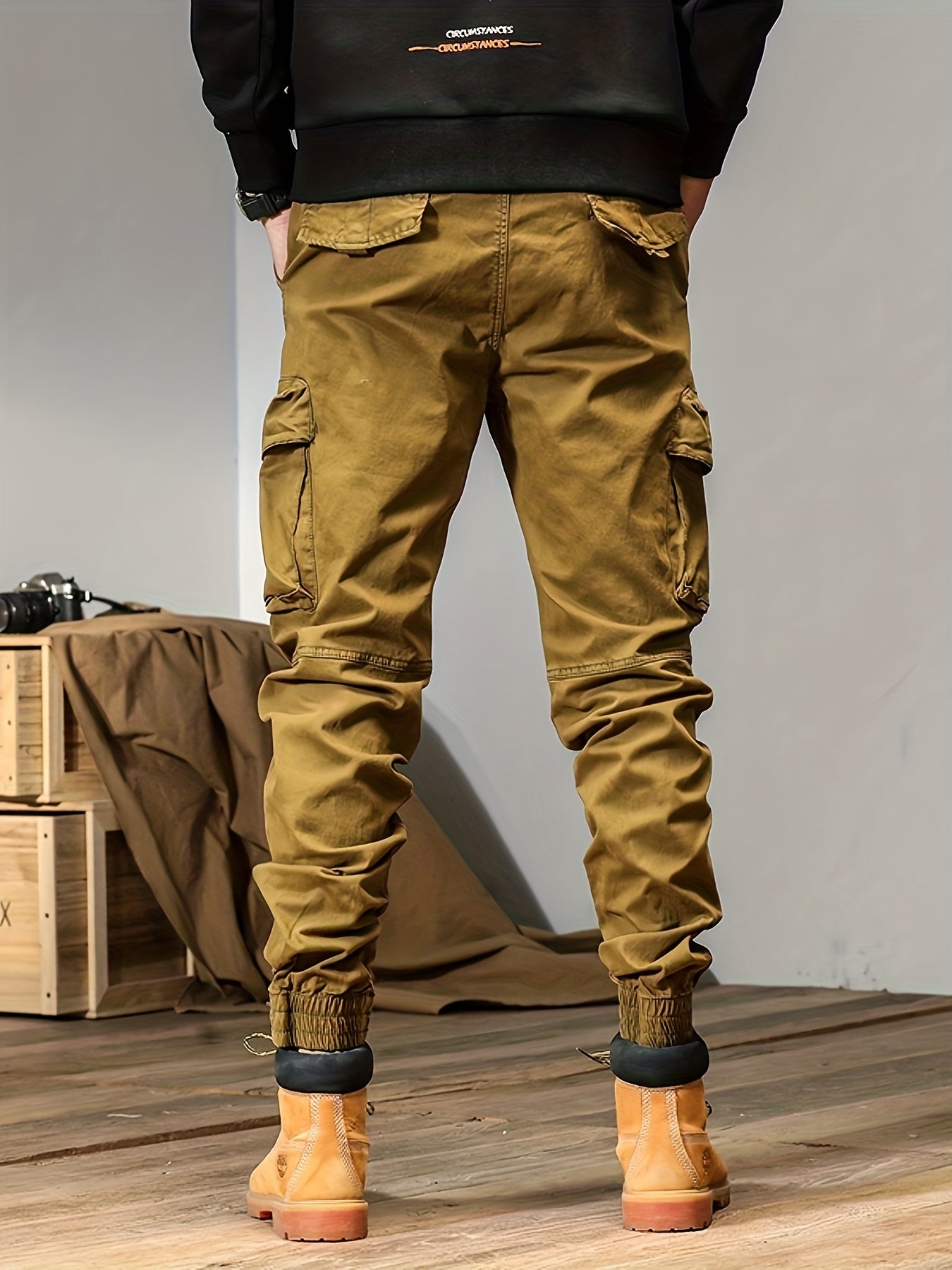 Theodore - Trendy Solid Cargo Cotton Pant with Multi Flap Pockets for Men