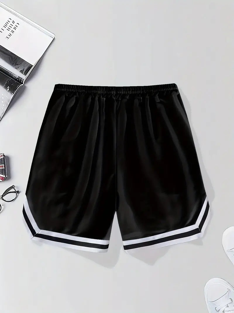 Michael - Sports Shorts with LOS ANGELES Letter Print and Pockets for Men