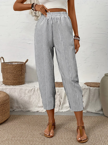 Giselle - Elegant Striped Straight-Leg Pants for Women