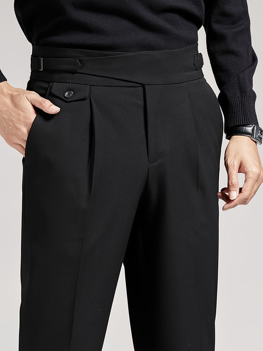 Danny – Men's Sleek Black Cropped Suit Pants