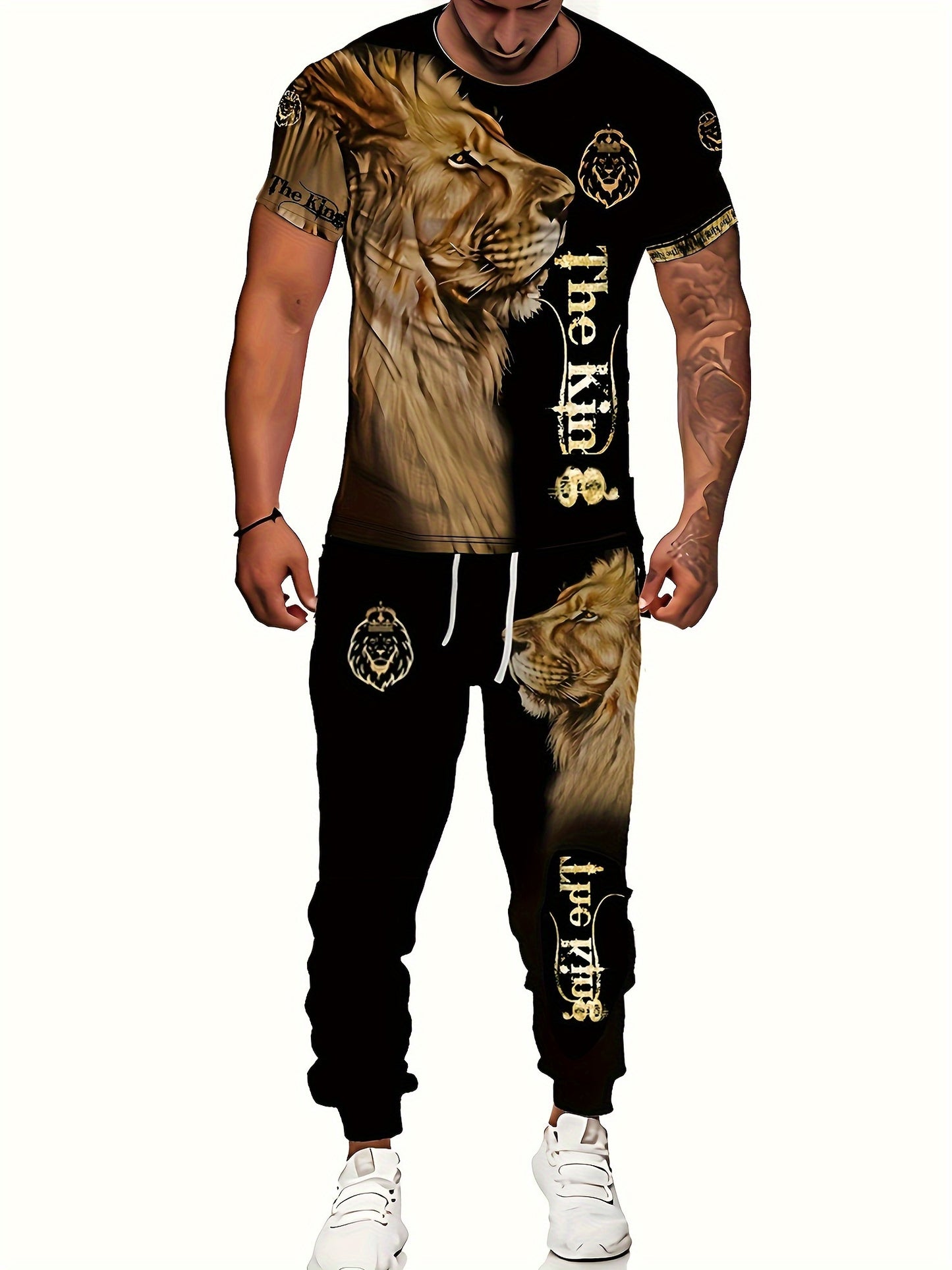 Alexander – Men's 3D Lion Print Activewear Set