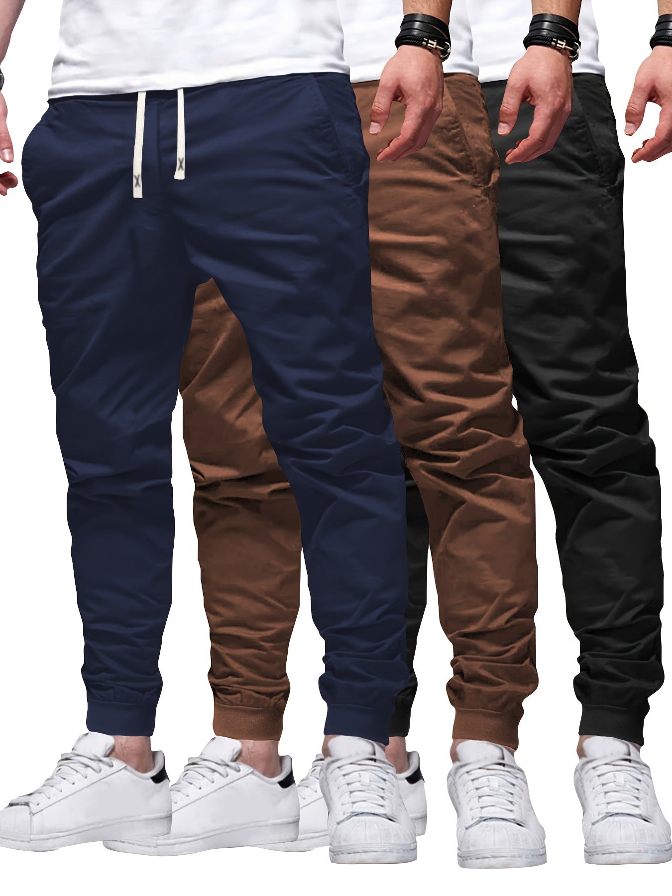 Roger – Men's Solid Color Jogger Sweatpants with Drawstring and Pockets