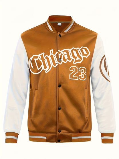 Liam – Men's Casual Varsity Jacket with Letter Print