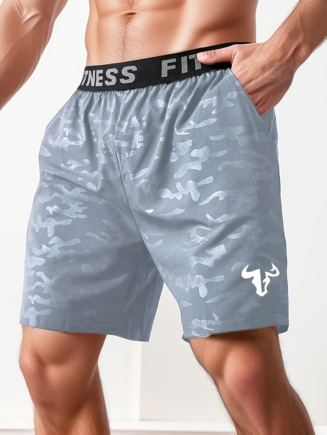 Alan – Men's Bull Print Casual Sports Shorts