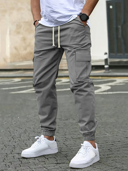 Brett - Trendy Cargo Pants with Side Pocket and Drawstring for Men