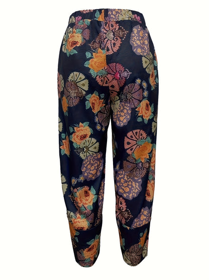 Jezelle - High Waist Pants with Floral Print for Women