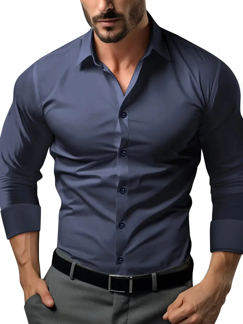 Ricky – Men's Slim Fit Cotton Blend Dress Shirt