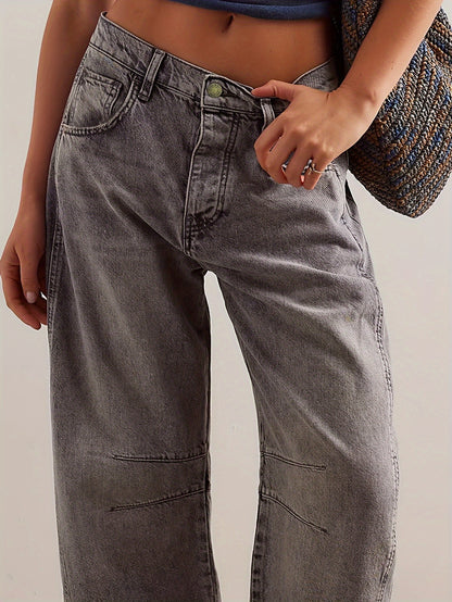 Jean - Stylish Jeans with Stitching Detail and Loose Fit for Women