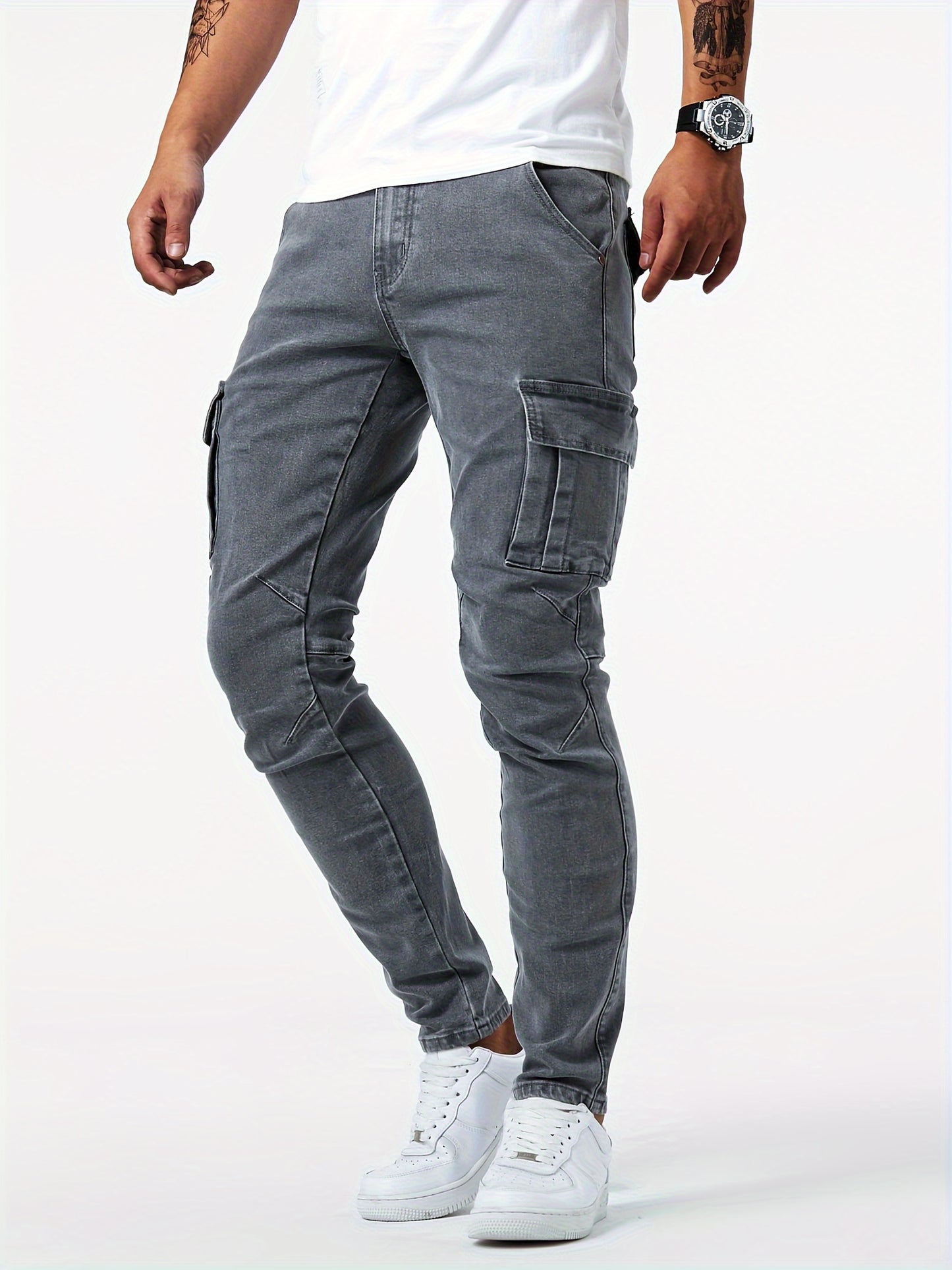 Dewayne - Casual Denim Jeans with Multi Pocket and High Stretch for Men